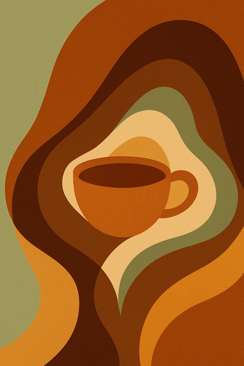 Abstrakcyjne przedstawienie mitów i faktów o kawie